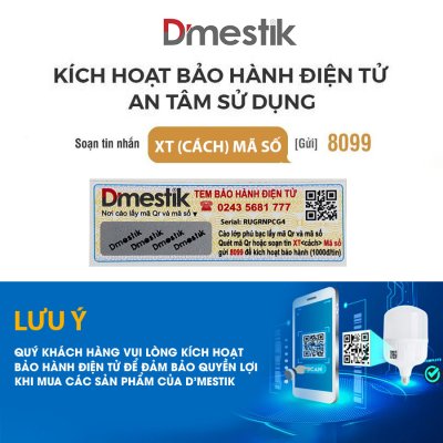 HƯỚNG DẪN KÍCH HOẠT TEM BẢO HÀNH ĐIỆN TỬ D'MESTIK